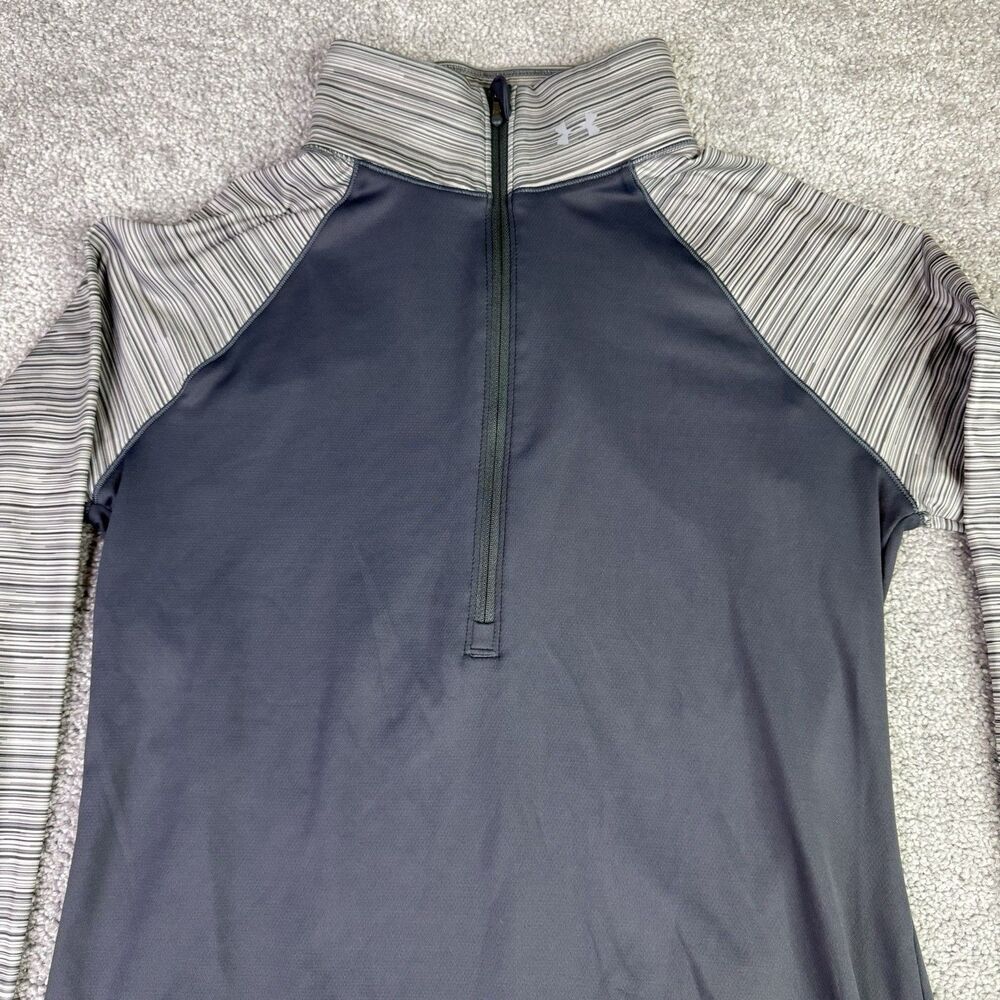 Under Armour Shirt Women’s Large Blue Fitted 1/4 Zip Long Sleeve Cold Gear